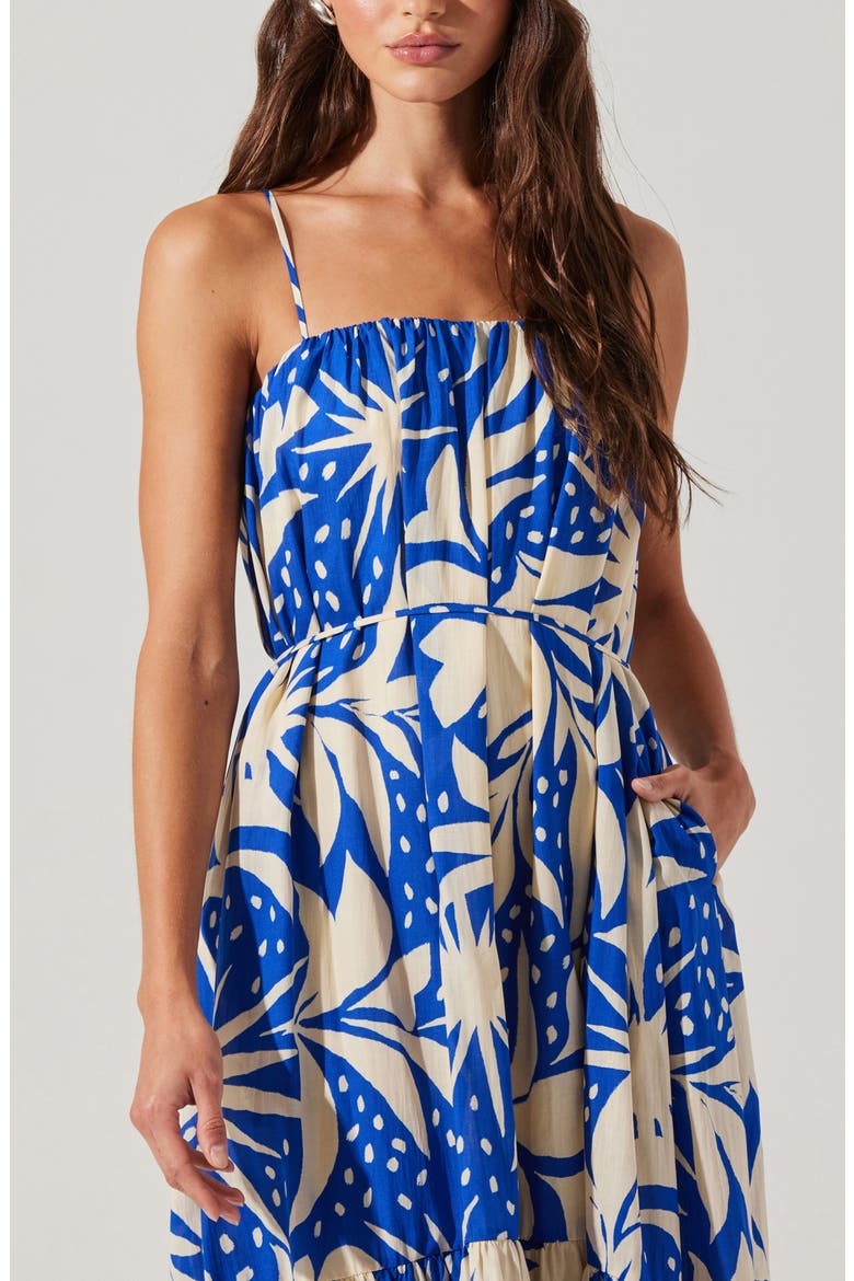 Sarina Floral High-Low Dress, Alternate, color, BLUE TROPICAL