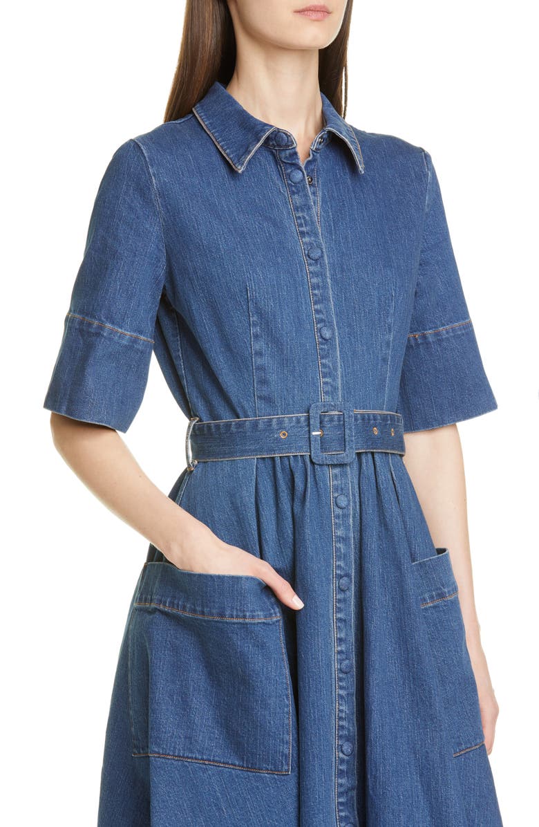 CO Denim Midi Shirtdress, Alternate, color, 