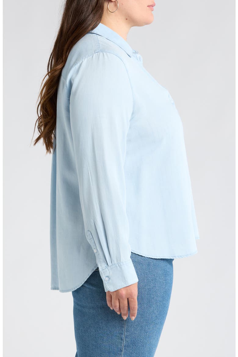 Chambray Button-Up Shirt, Alternate, color, LIGHT WASH
