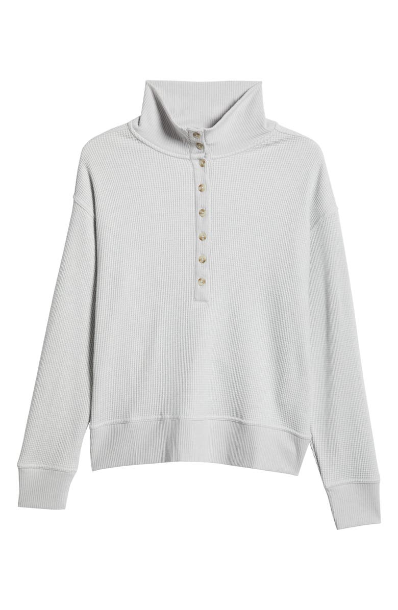 TravisMathew Long Weekend Henley Sweatshirt, Alternate, color, Heather Light Grey