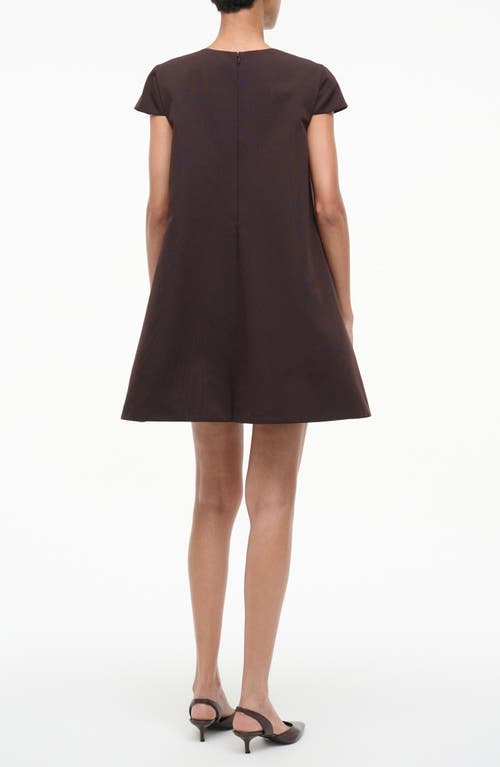 Staud Mia Cotton Blend Minidress In Brown