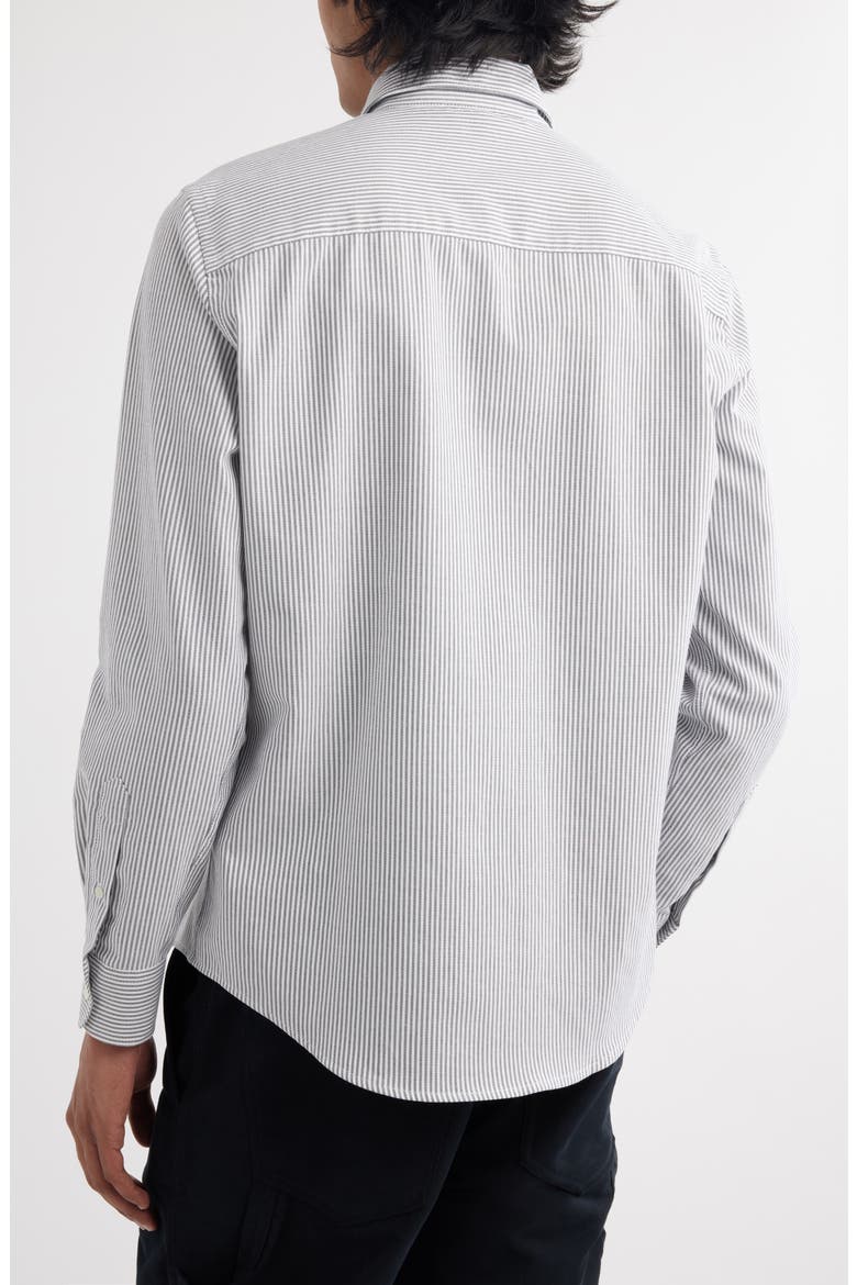 Ami de Coeur Stripe Cotton Oxford Button-Down Shirt, Alternate, color, BLACK/NATURAL WHITE/039