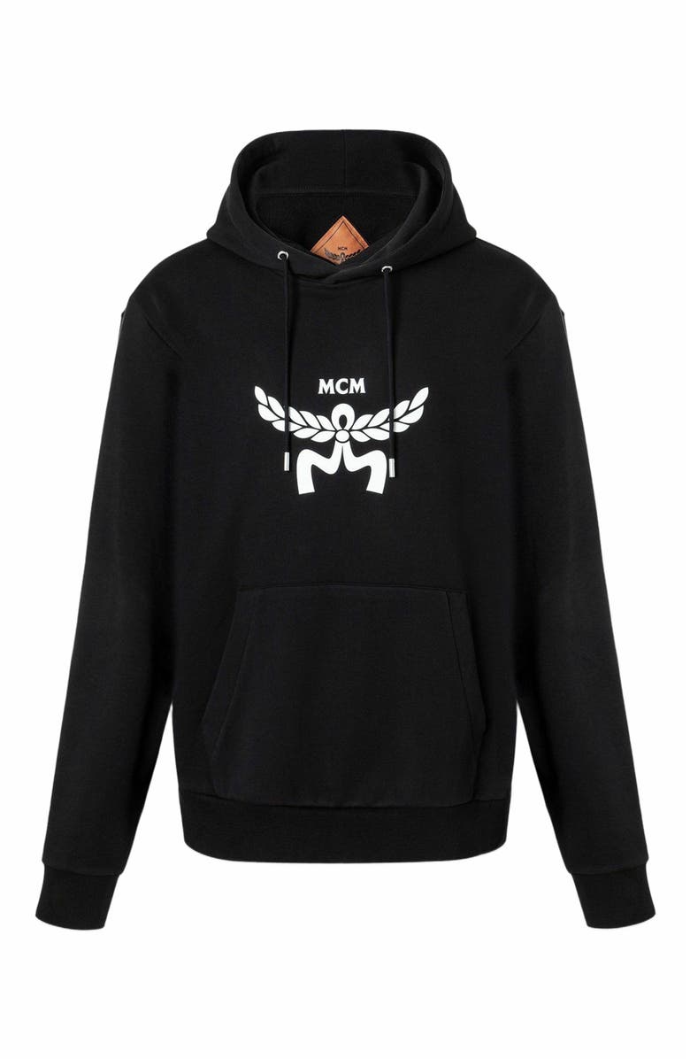MCM Classic Logo Hoodie in Organic Cotton, Main, color, Black