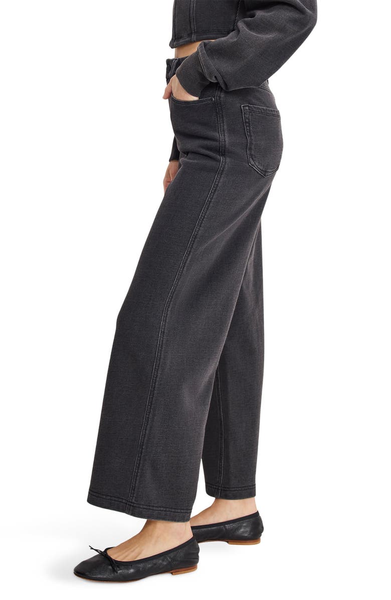 Good American Jeanius Good Skate High Waist Crop Wide Leg Jeans, Alternate, color, Black430