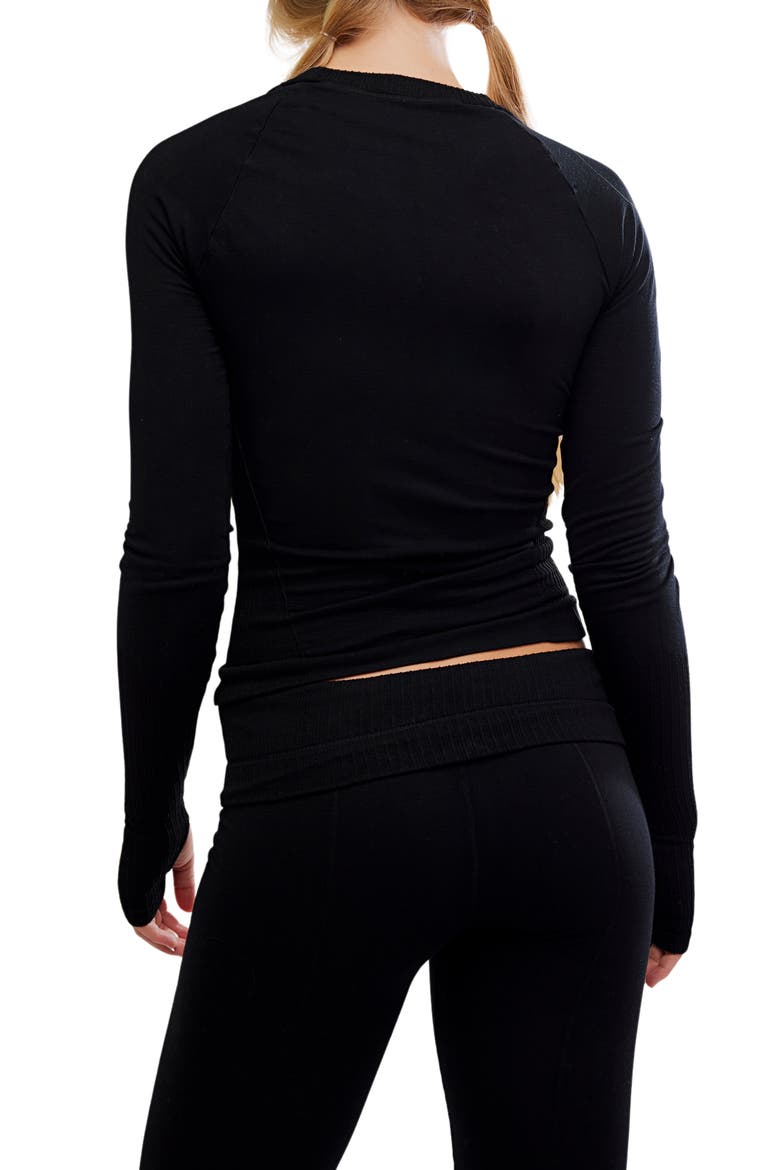 FP Movement Take Flight Base Layer Cropped T-Shirt, Alternate, color, BLACK COMBO