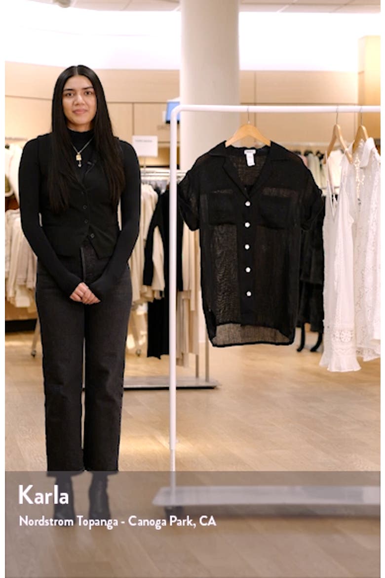 Playa Pocket Linen Cover-Up Button-Up Shirt video