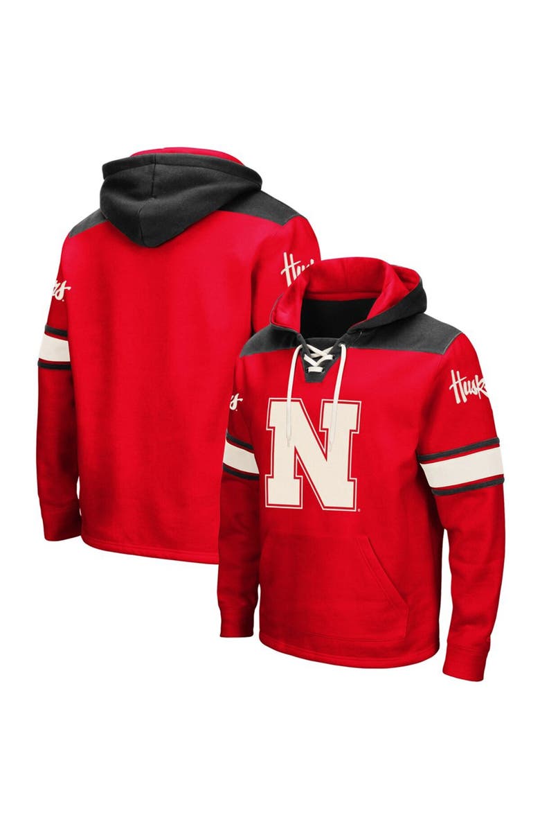 COLOSSEUM Men's Colosseum Scarlet Nebraska Huskers 2.0 Lace-Up Pullover Hoodie, Main, color, Scarlet