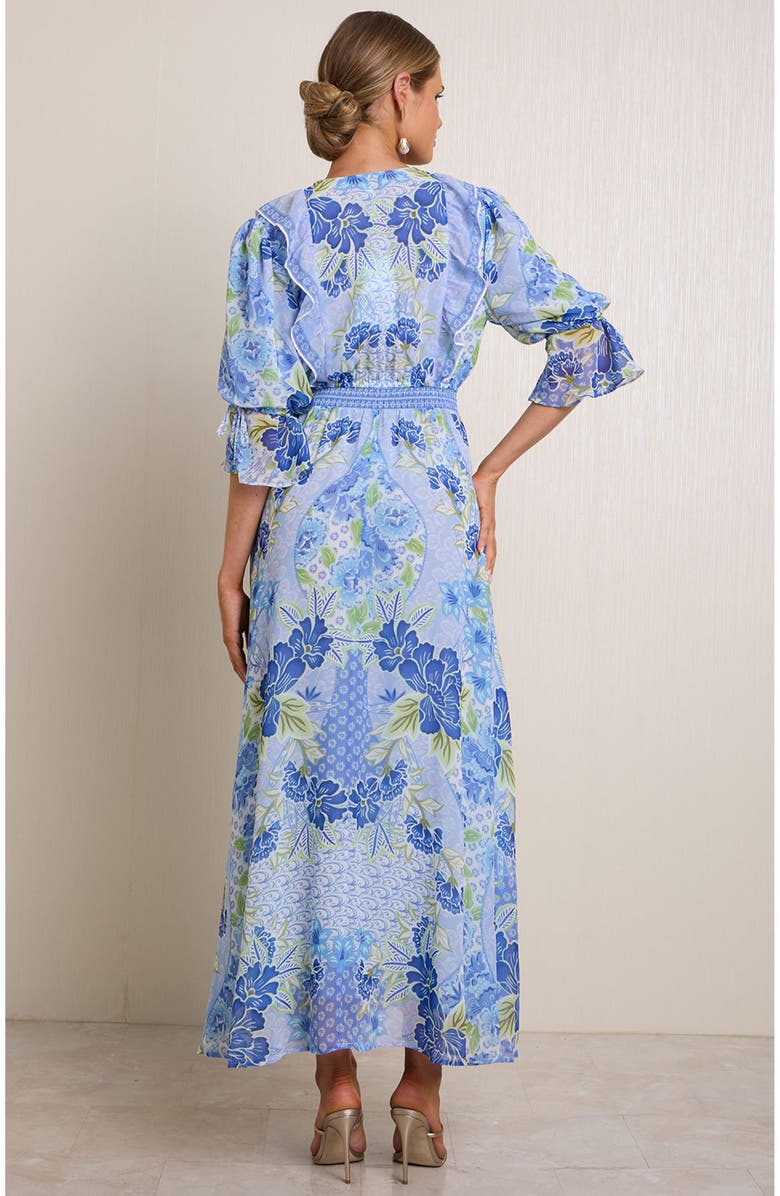 Hale Bob Meridian Chiffon Maxi Dress, Alternate, color, Blue