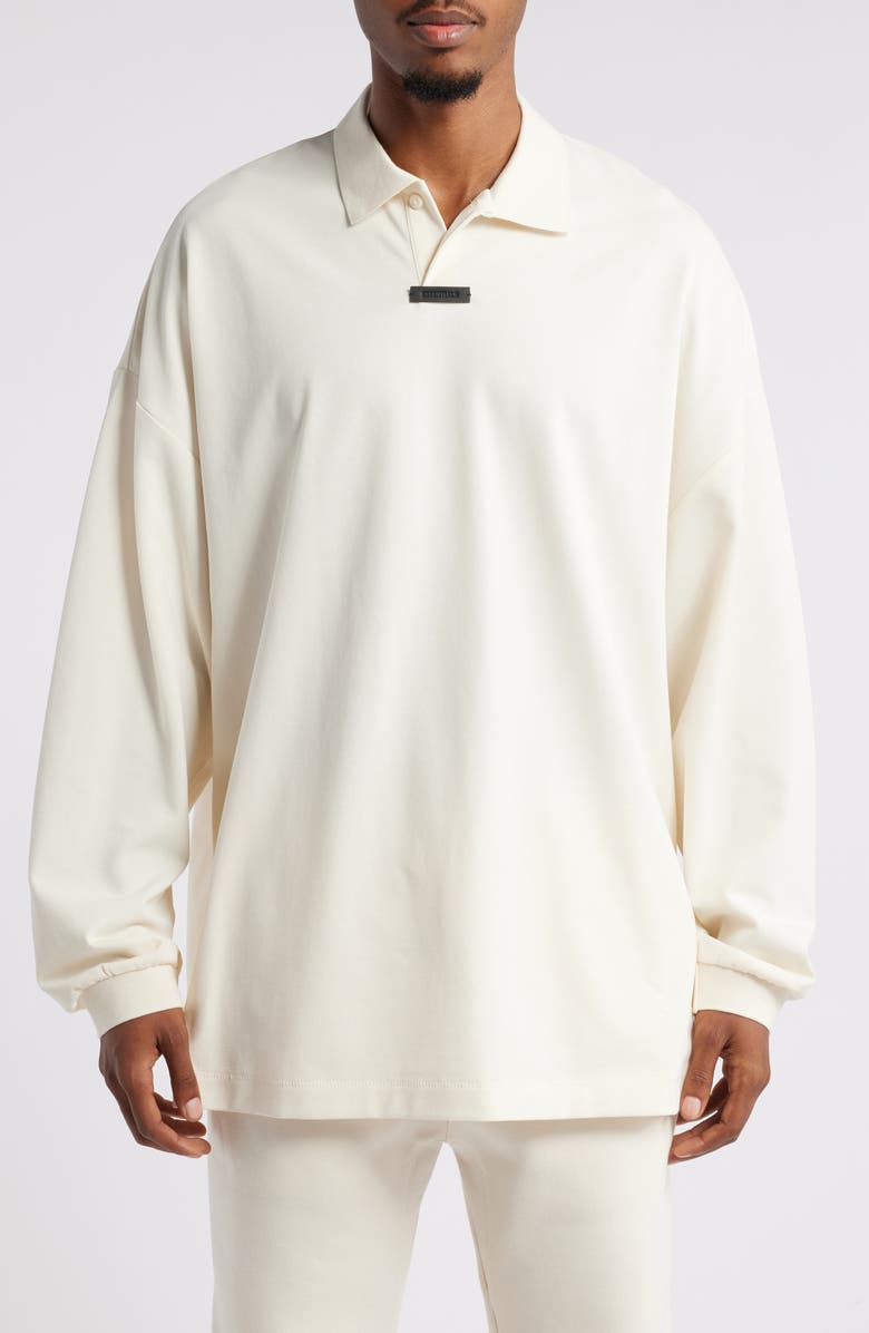 Fear of God Essentials Gender Inclusive Oversize Cotton Blend Piqué Polo, Main, color,