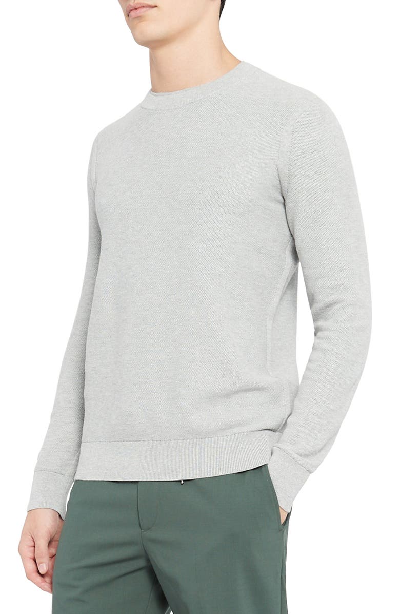 Theory Riland Long Sleeve Piqué Crewneck, Alternate, color, 