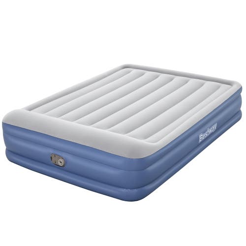 Bestway Tritech 18" Queen Air Mattress with Built-in AC Pump & Antimicrobial Coating in Multicolored 