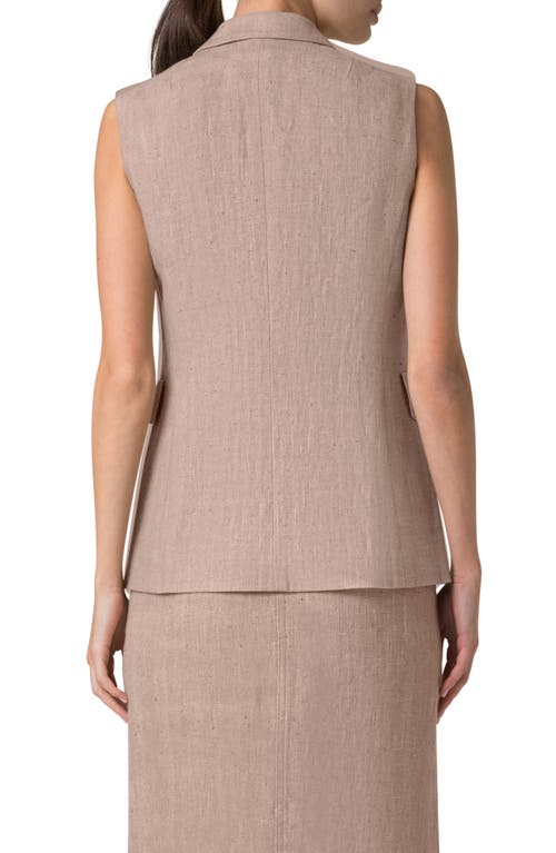Akris Punto Double-breasted Sleeveless Blazer In Beige