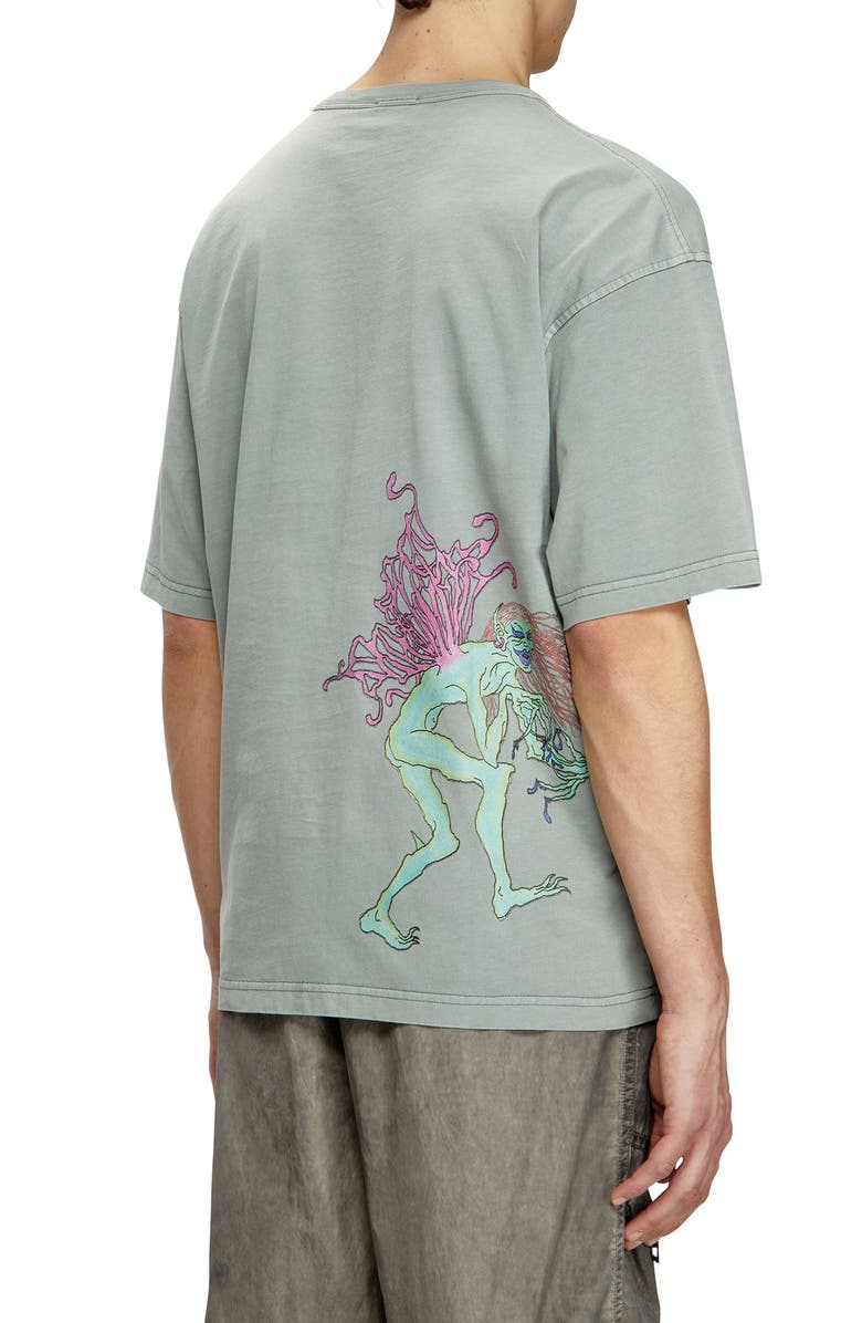 DIESEL<sup>®</sup> Relaxed Fit Cotton Graphic T-Shirt, Alternate, color, Gray