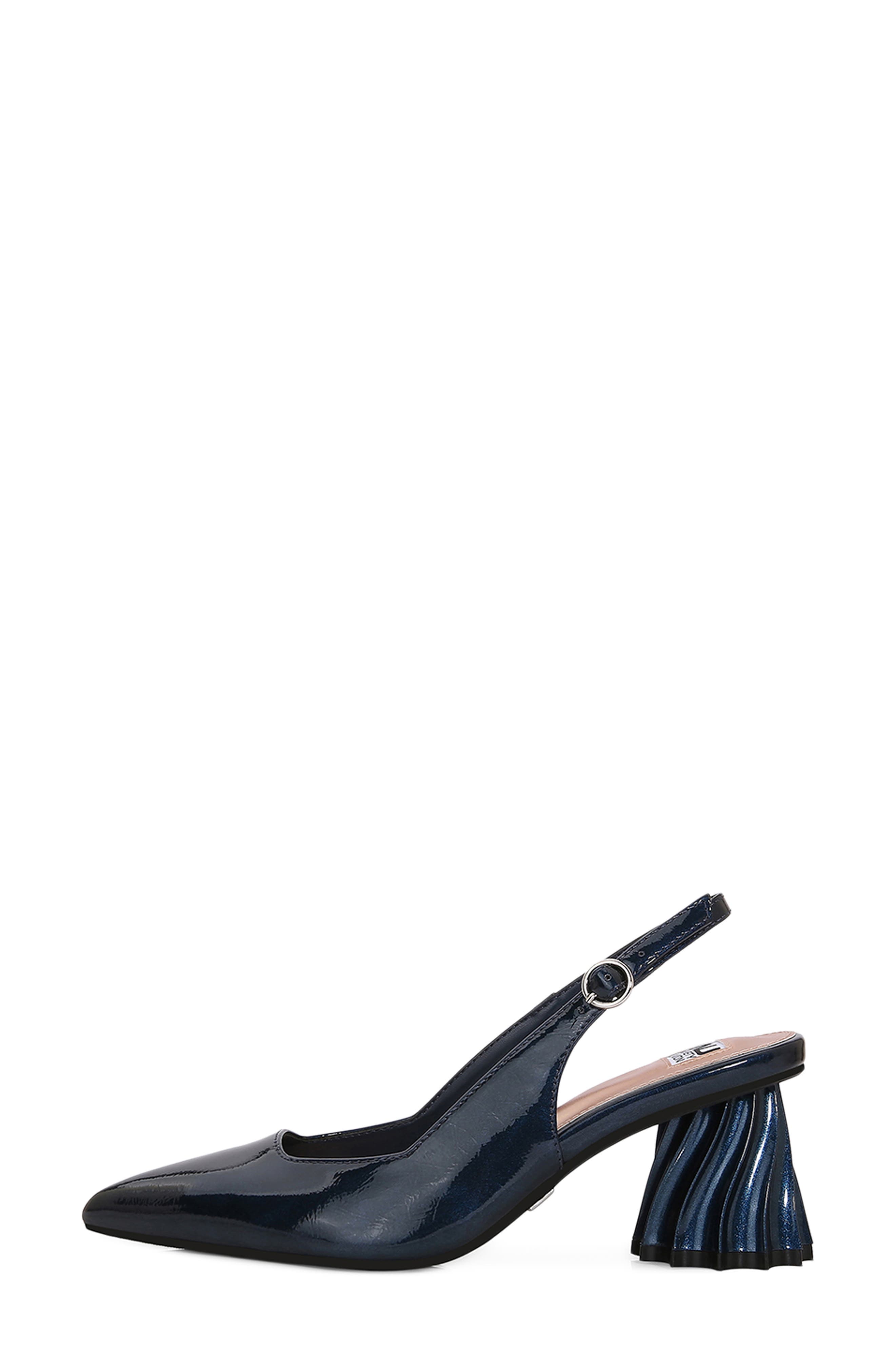 Carla Pointed Toe Slingback Pump, Alternate, color, NAVY