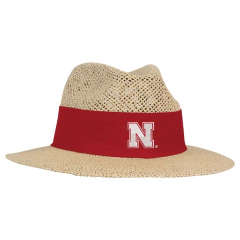 Men's Ahead Tan Nebraska Huskers Wellington Gambler Straw Hat