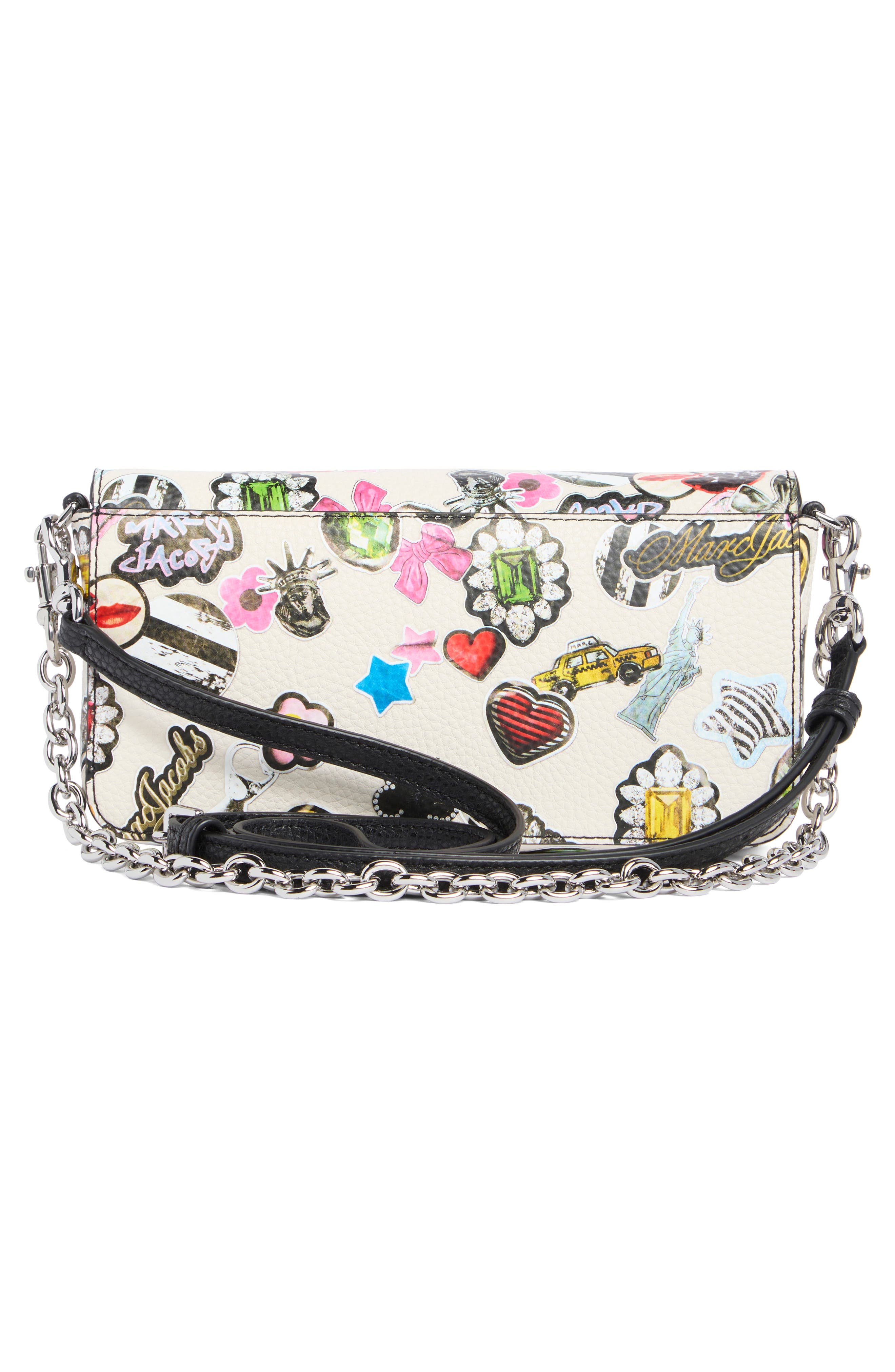 Marc Jacobs Mini Sticker Print Crossbody Bag, Alternate, color, White Multi