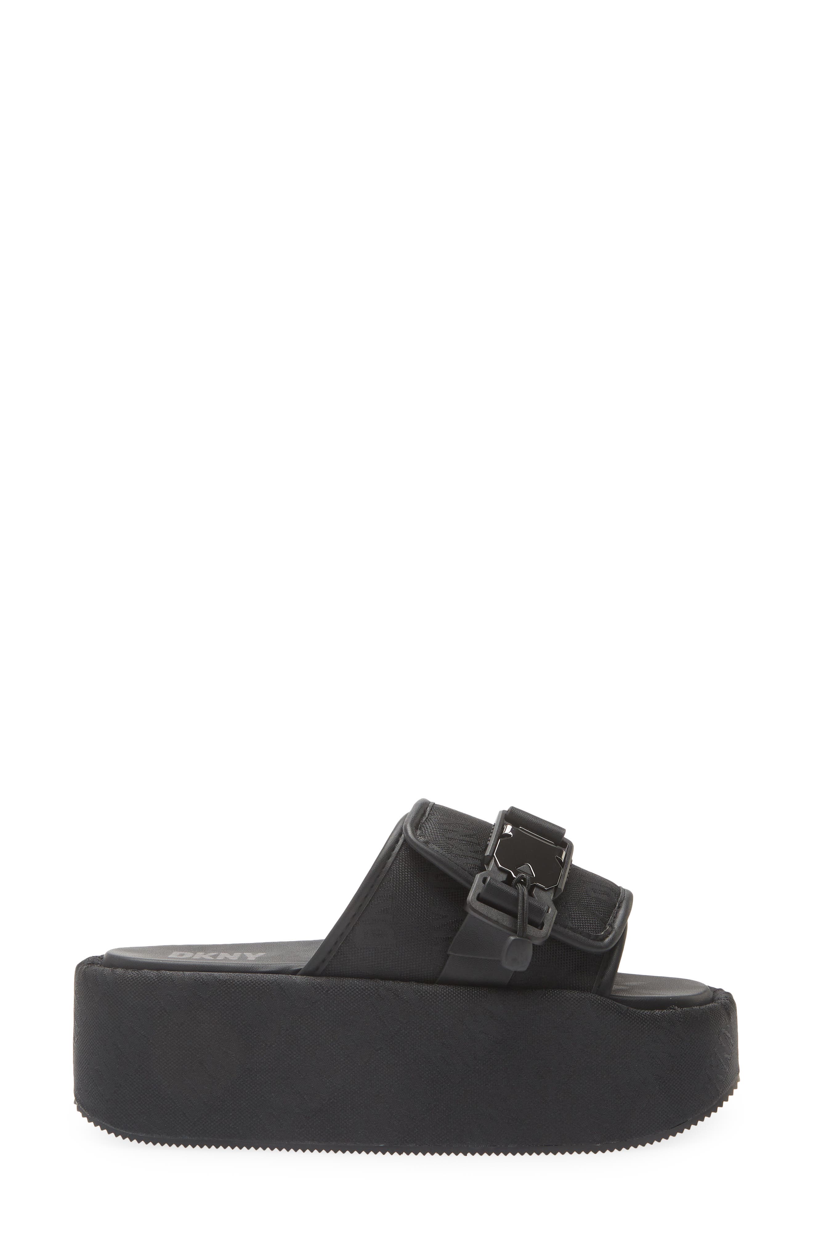 Vizer Platform Slide Sandal, Alternate, color, BLACK/ SHINY