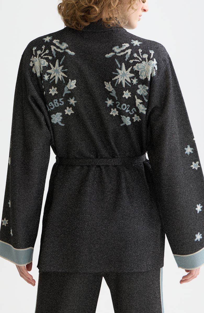 Scotch & Soda 40 Years Metallic Belted Jacquard Jacket, Alternate, color, Meteorite