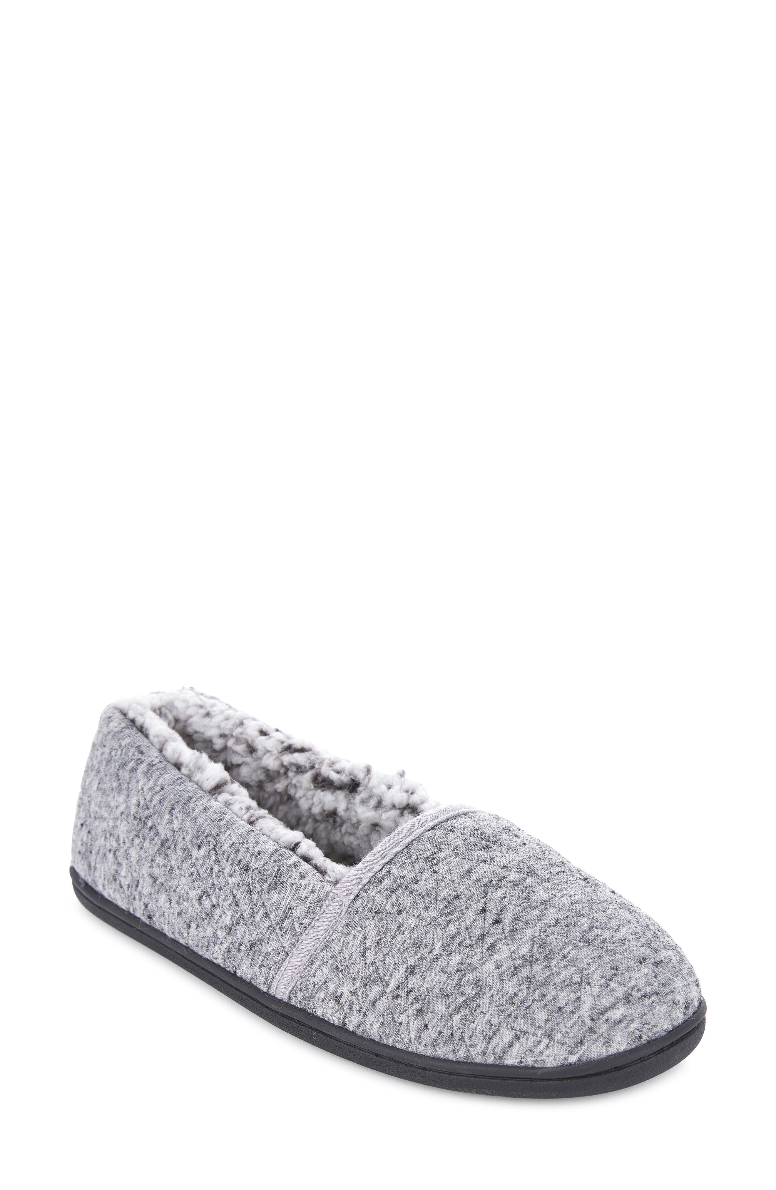 FLOOPI Chloe Quilt Fleece Slipper, Main, color, Black