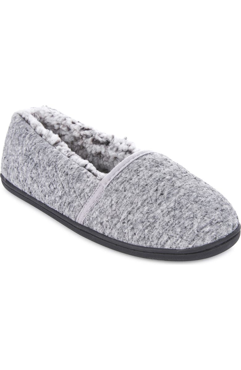 FLOOPI Chloe Quilt Fleece Slipper, Main, color, Black