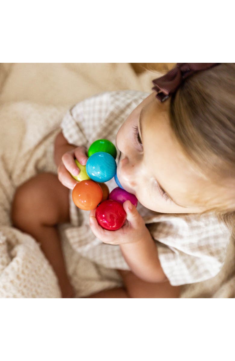 HABA Wooden Baby Teething Toy Magica, Sensory Grasping Rattle for Babies 6-24 Months, Safe & Colorful Sensory Toys for Babies and New Baby Gift, Alternate, color, Multi