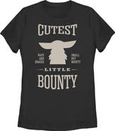 Star Wars: The Mandalorian and Grogu Women's Star Wars The Mandalorian and Grogu Cutest Little Bounty Graphic T-Shirt