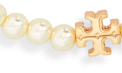Tory Burch Kira Faux Pearl Bracelet In Gold
