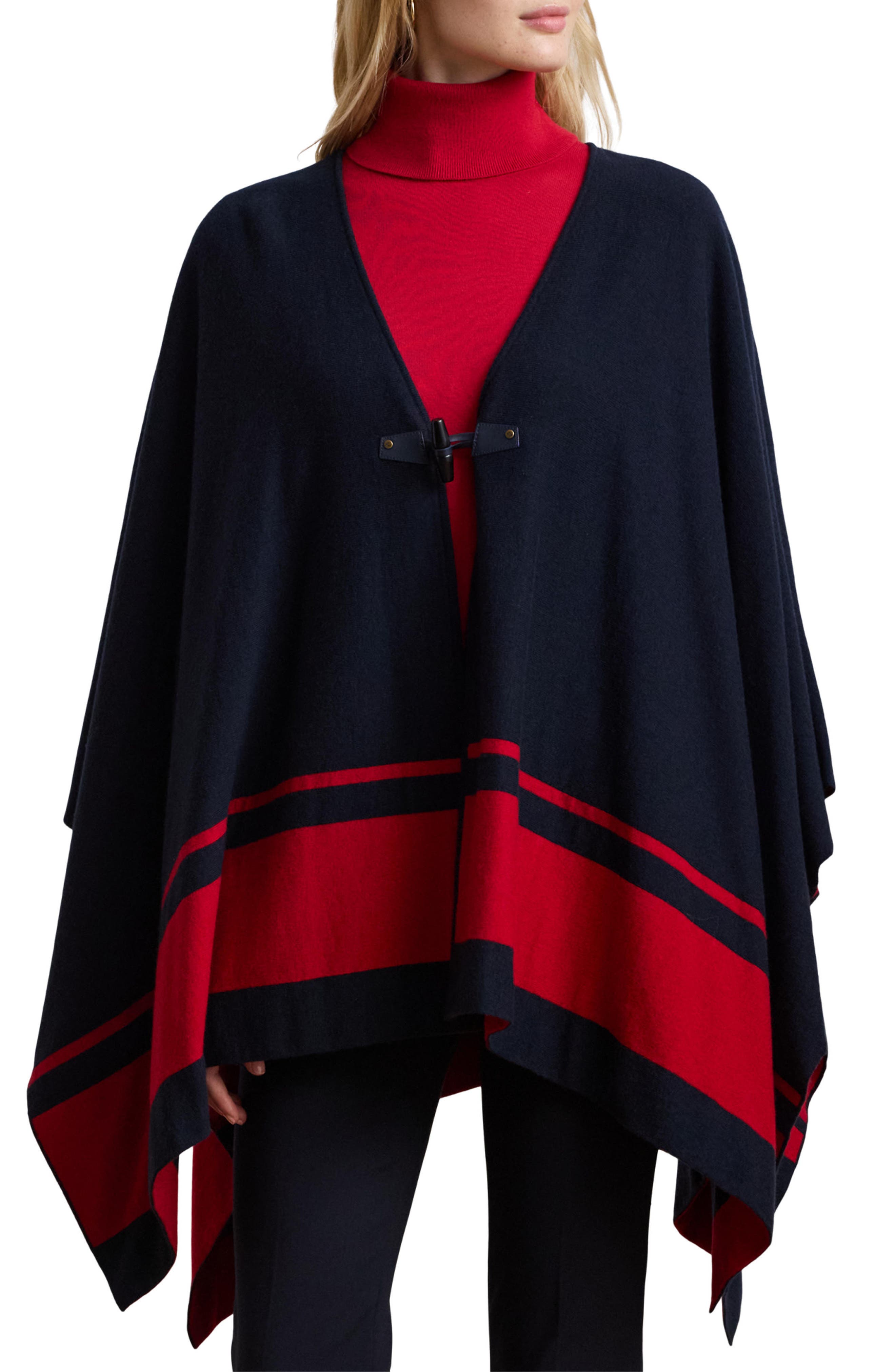 Lauren Ralph Lauren Border Stripe Poncho