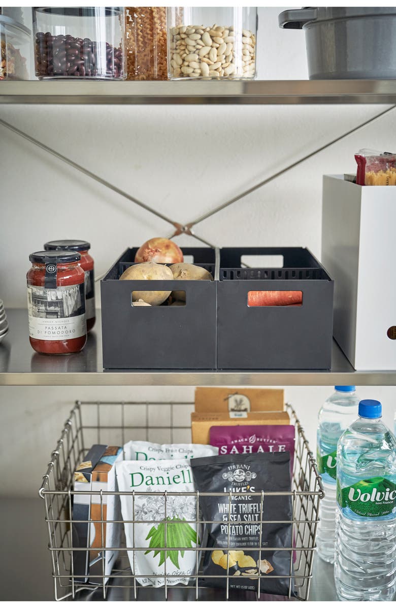 Yamazaki Stackable Vegetable Stocker, Alternate, color, Black