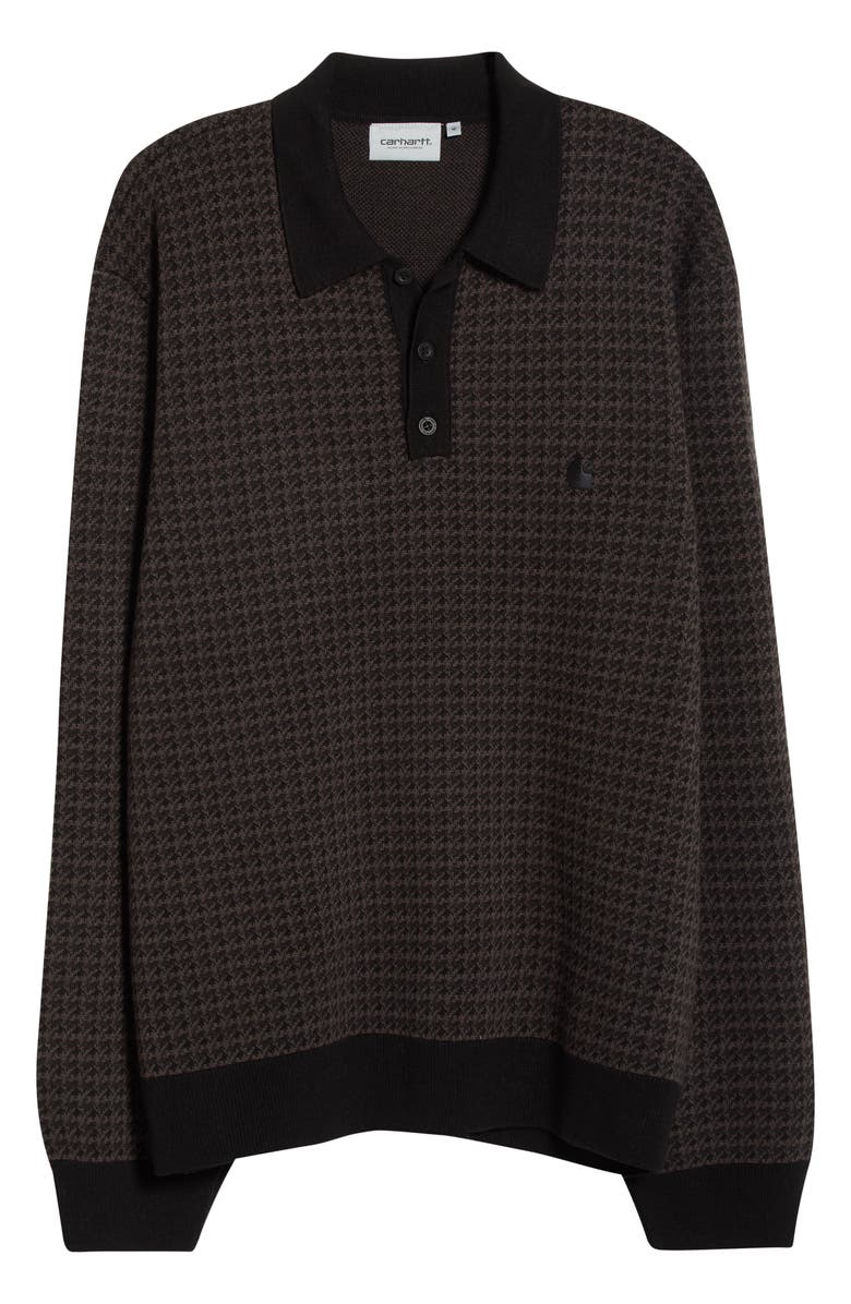 Carhartt Work In Progress Lowis Polo Sweater, Alternate, color, Black Multi Houndstooth