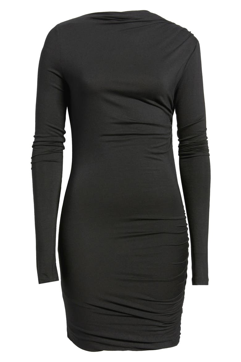 Romy Ruched Cocktail Minidress, Alternate, color, BLACK