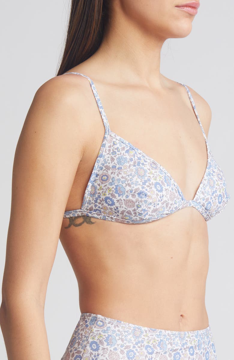 Nu Swim x Liberty London Yes Floral Print Bikini Top, Alternate, color, Blue Multi