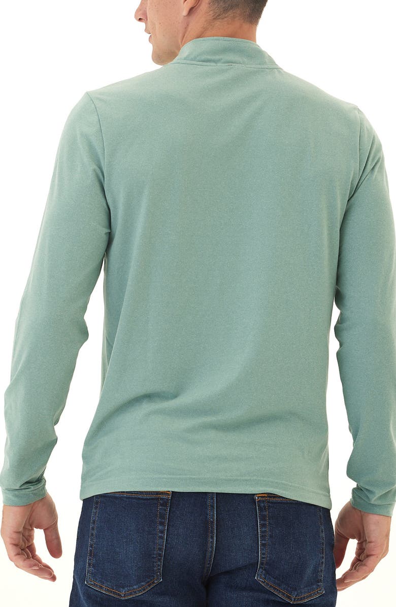 Threads 4 Thought Kace Chest Stripe Luxe Jersey Quarter Zip Pullover, Alternate, color, Heather Spearmint / Serrano