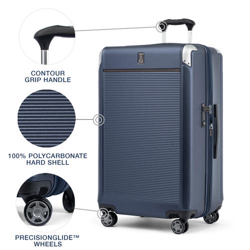 Travelpro Platinum Elite Hardside Expandable Checked- Large 28-inch Spinner Wheel Luggage In True Navy Blue