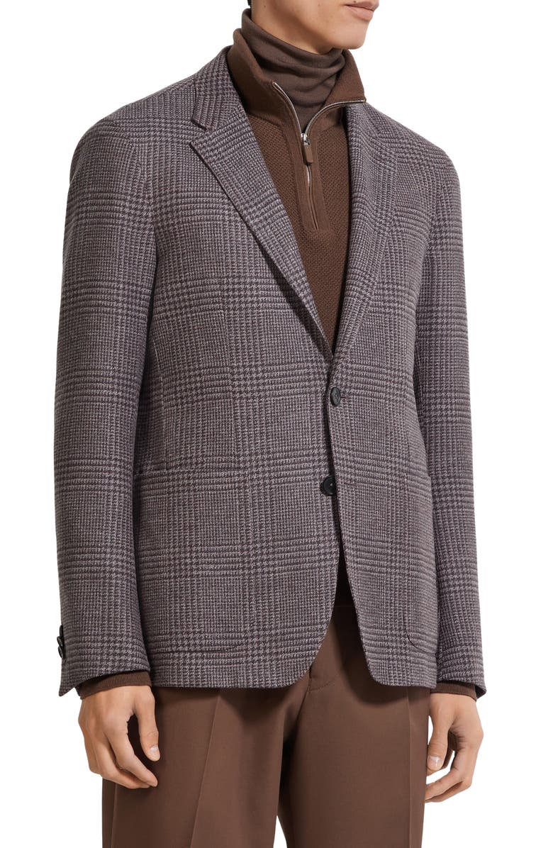 ZEGNA Trofeo Houndstooth Plaid Stretch Wool & Cashmere Sport Coat, Main, color, Grey/Pink