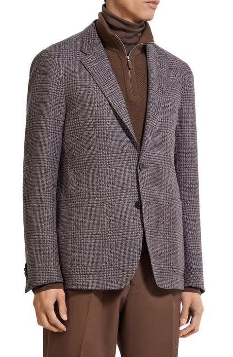 Trofeo Houndstooth Plaid Stretch Wool & Cashmere Sport Coat