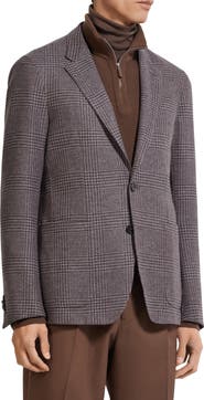 ZEGNA Trofeo Houndstooth Plaid Stretch Wool & Cashmere Sport Coat