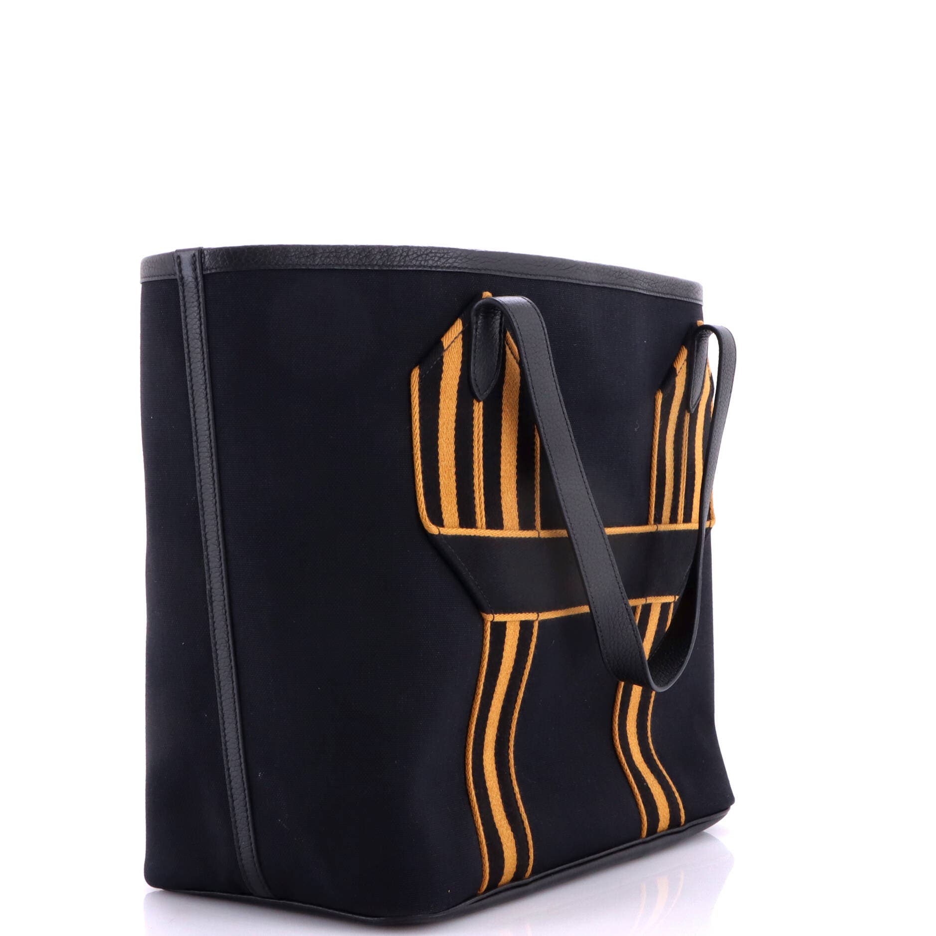 Pursangle Tote Canvas with Leather, Alternate, color, Black