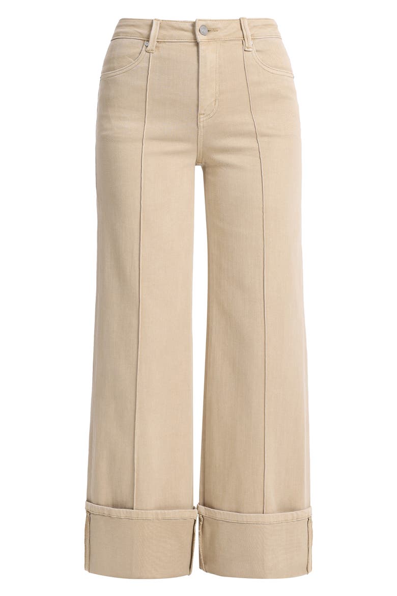 Seamed Mid Rise Wide Leg Jeans, Alternate, color, LIGHT KHAKI