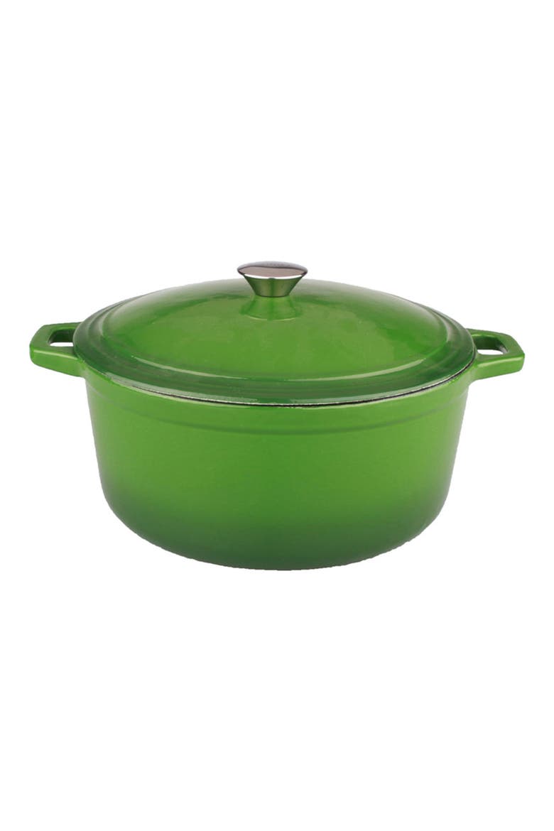 Neo 5-Quart Cast Iron Oval Covered Dutch Oven, Main, color, GREEN