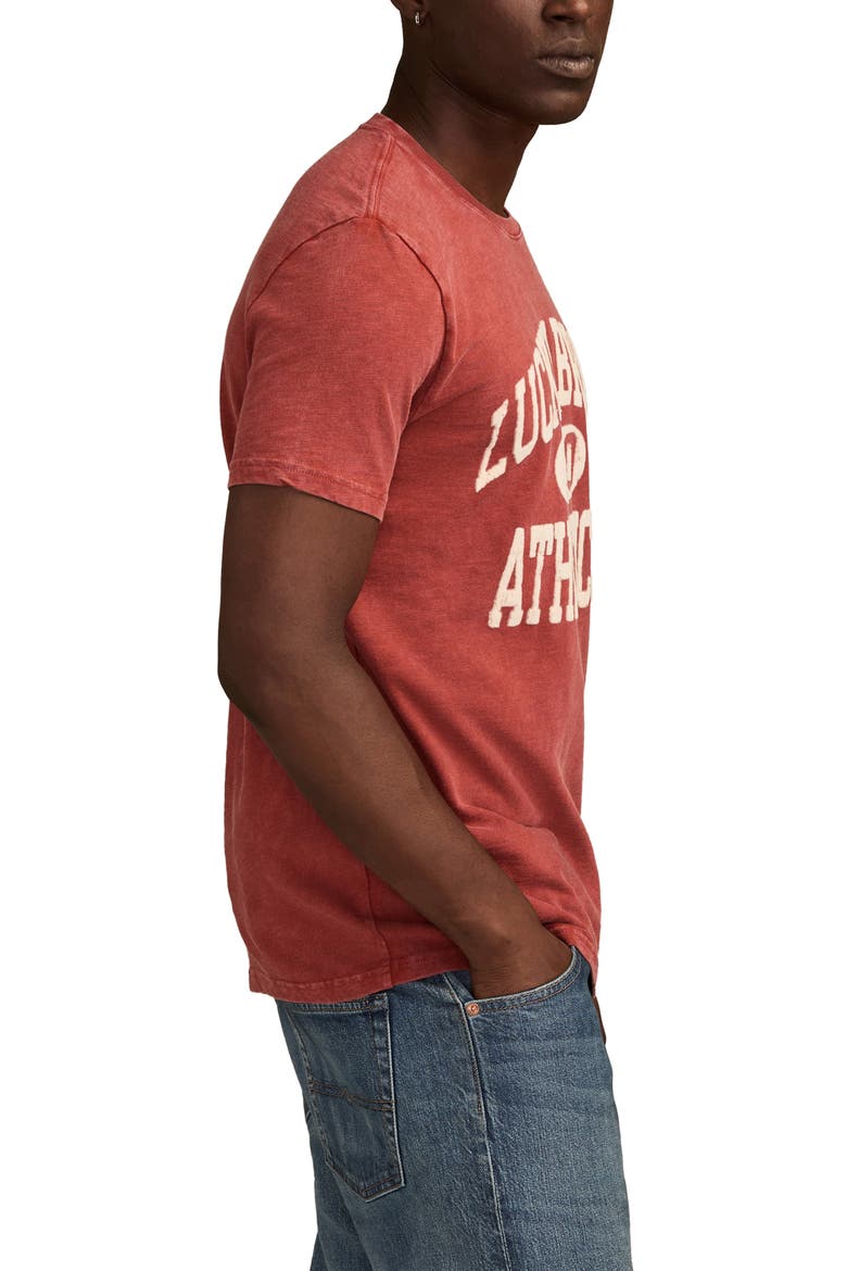 Athletics Flocked Logo Graphic T-Shirt, Alternate, color, CINNABAR