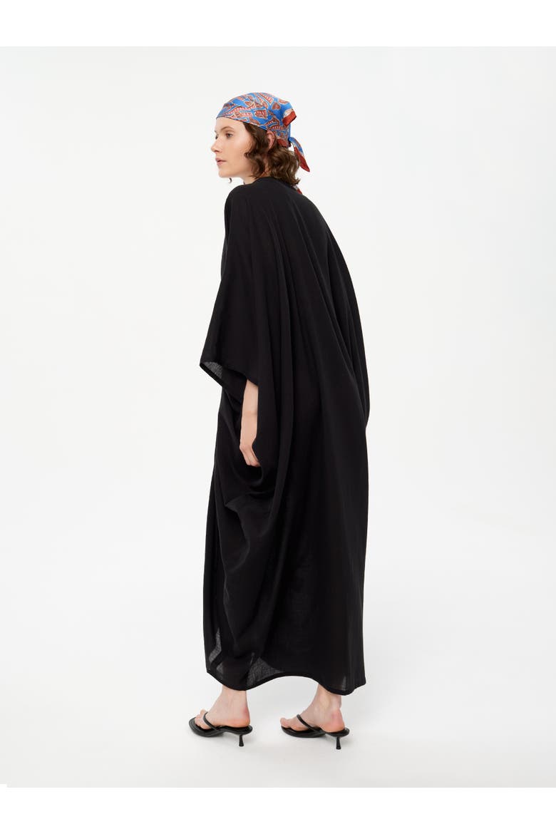Beach Cotton Kaftan, Alternate, color, Black