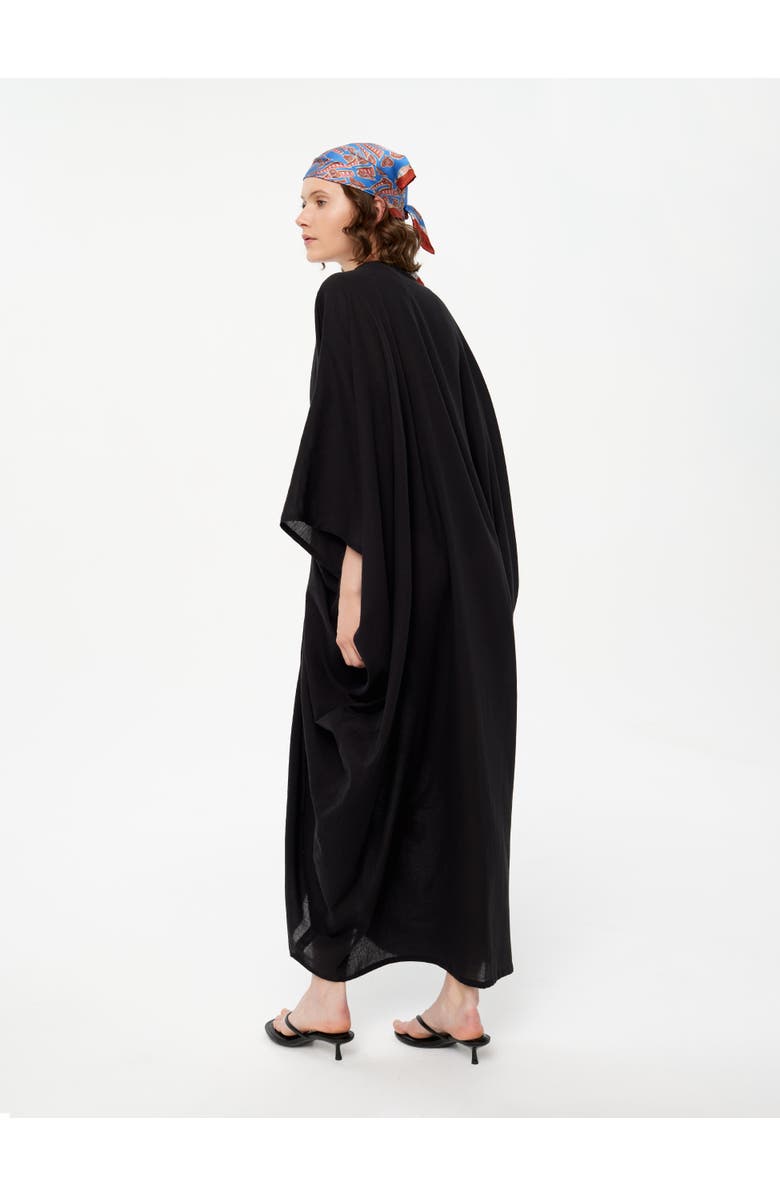 Alas Beach Cotton Kaftan, Alternate, color, Black