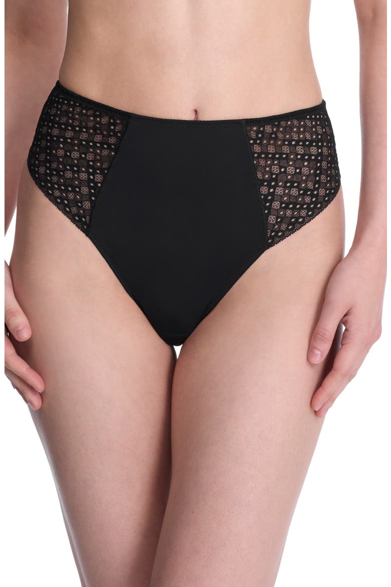 Harmony High Rise Thong, Main, color, BLACK