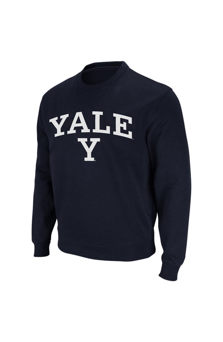 COLOSSEUM Men's Colosseum Navy Yale Bulldogs Arch & Logo Crew Neck Sweatshirt, Alternate, color, Navy
