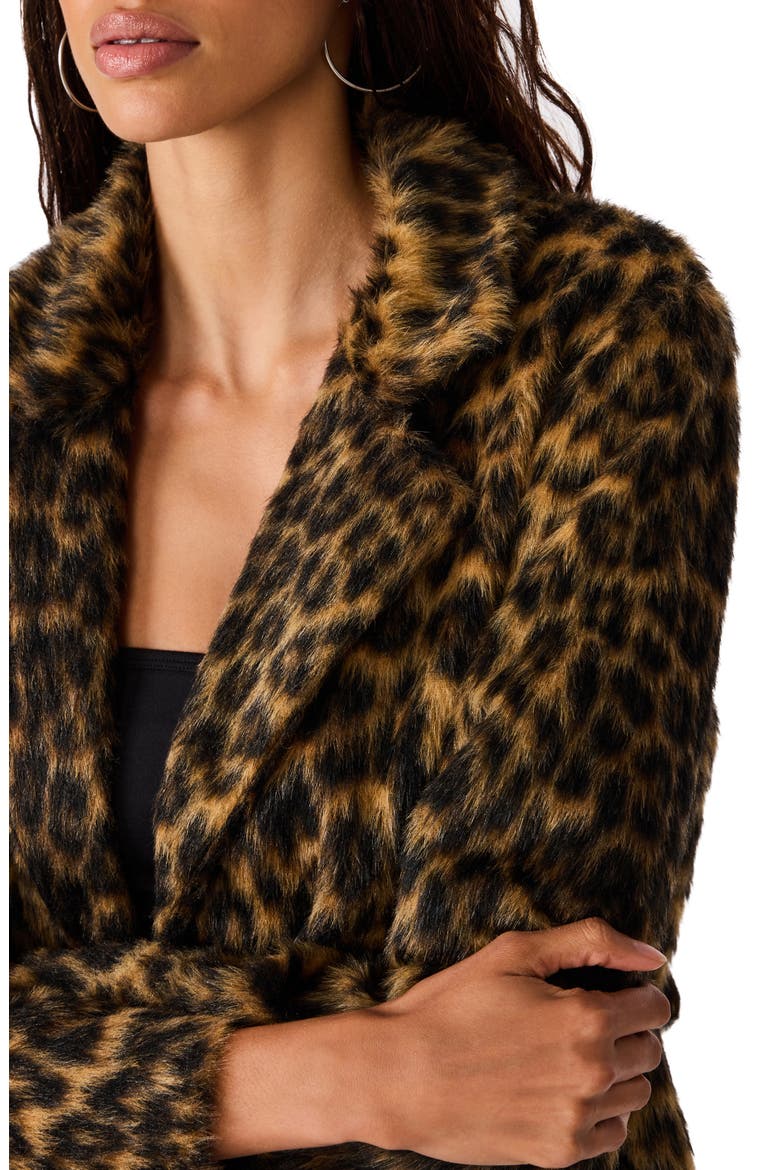 Madley Faux Fur Jacket, Alternate, color, CHEETA PRINT