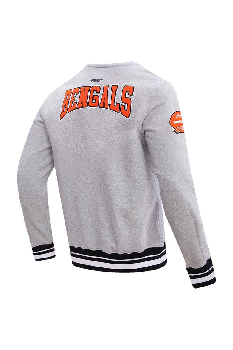 Men's Pro Standard Heather Gray Cincinnati Bengals Crest Emblem Pullover Sweatshirt, Alternate, color, Heather Gray