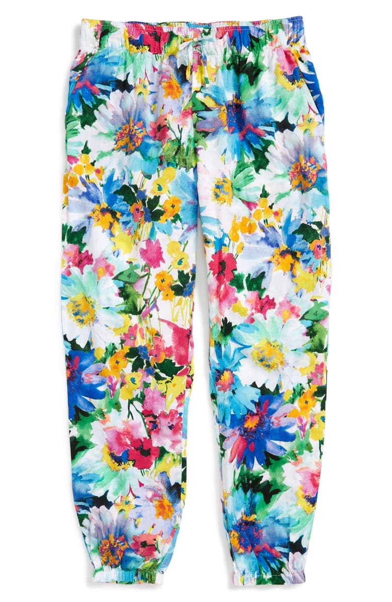 Ralph Lauren Floral Print Cotton Sateen Pants, Main, color, 