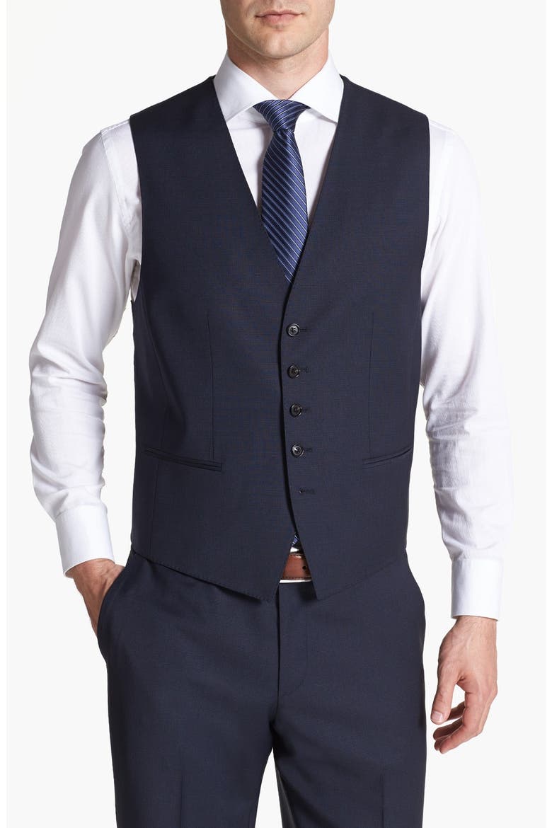 HUGO BOSS 'James/Sharp' Trim Fit Three-Piece Suit, Alternate, color, NAVY