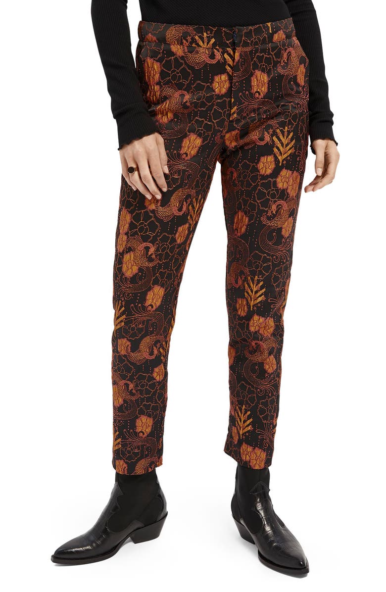 Scotch & Soda Lowry Metallic Jacquard Slim Fit Trousers, Main, color,